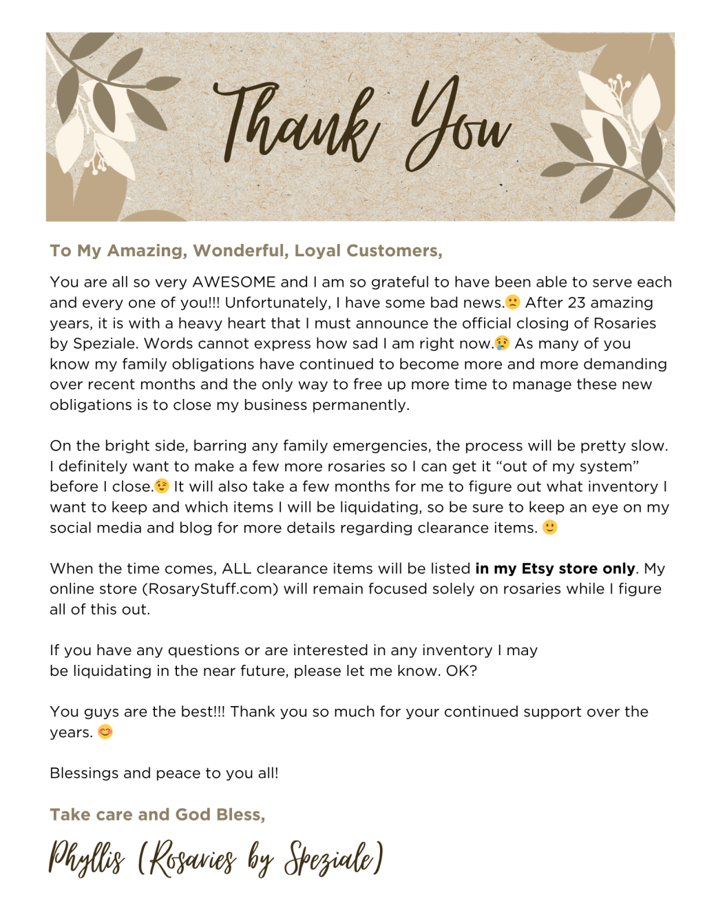 Thank You For&nbsp;Everything!