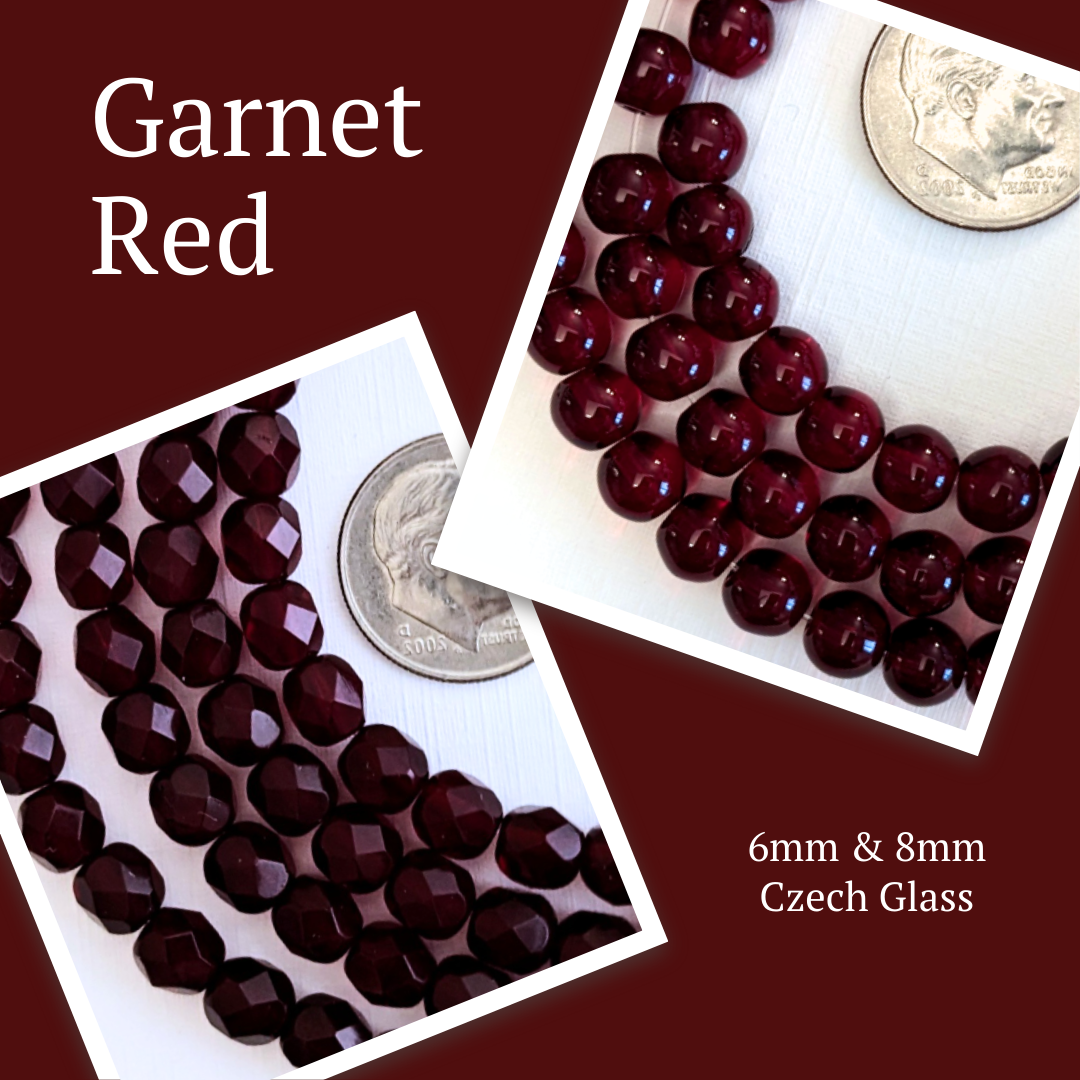 Garnet Red Czech&nbsp;Glass