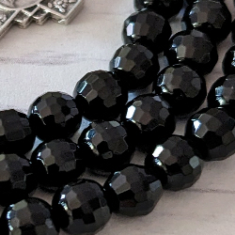 black onyx faceted 6mm