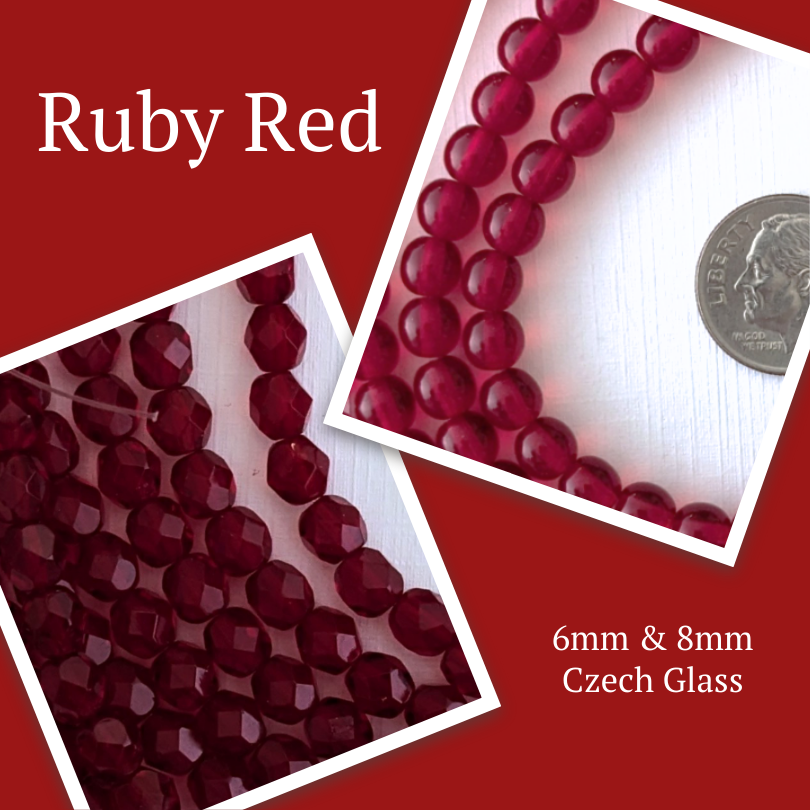 Ruby Red Czech&nbsp;Glass
