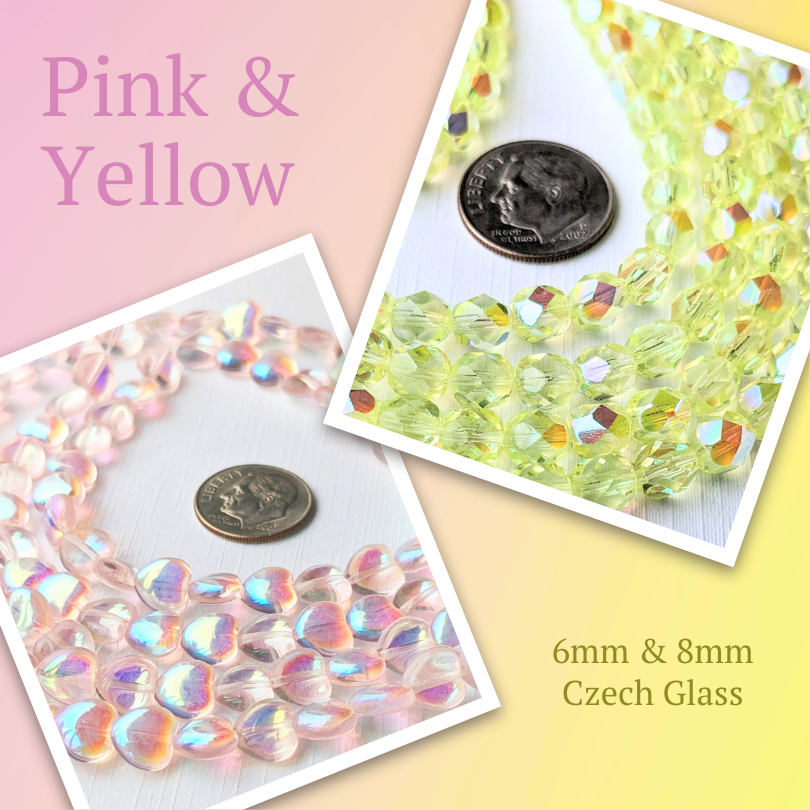 Pink & Yellow Czech&nbsp;Glass