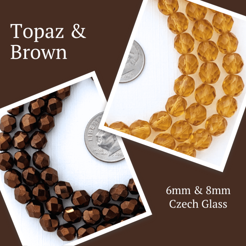 Topaz & Brown Czech&nbsp;Glass
