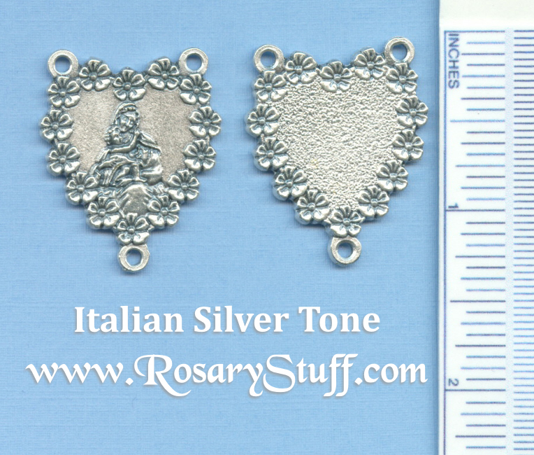 mary and baby jesus floral heart shaped centers