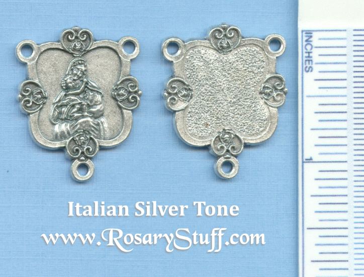 mary and baby jesus filigree heart square centers